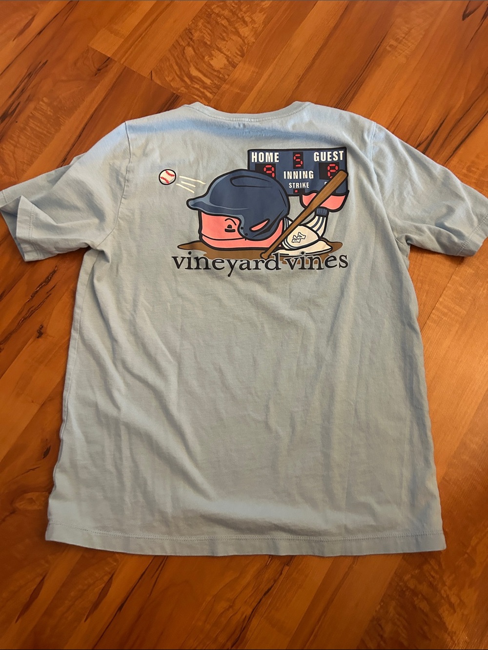 Vineyard Vines Sky Blue Baseball Back-Print Tee